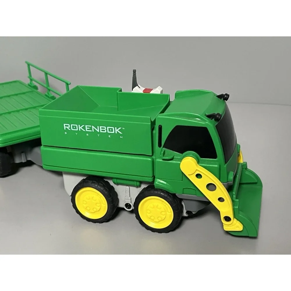 Rokenbok RC Loader Truck W/ Trailer Green Vtg 1997 W/ Cart Tested Works Great!